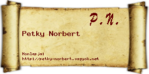 Petky Norbert névjegykártya