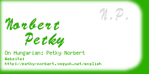 norbert petky business card